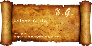 Weiser Gyula névjegykártya