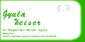 gyula weiser business card